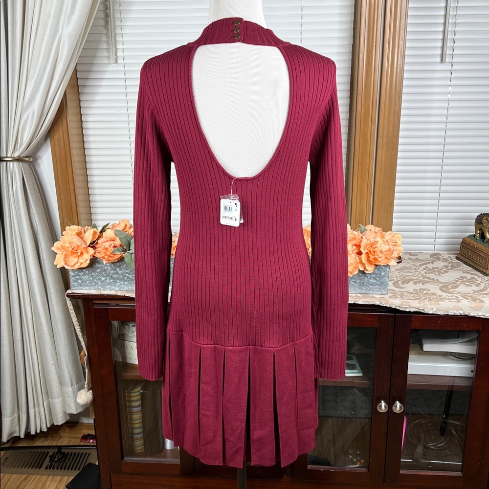 NWT Free People Emmy Mini Dress in Aged Red Size XL - Picture 6 of 11